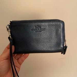 Coach double zip wristlet